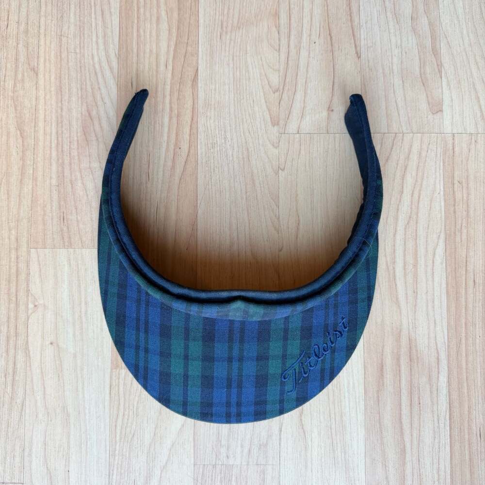 Titleist Blue and Green Tartan Plaid 90s Vintage Golf Visor